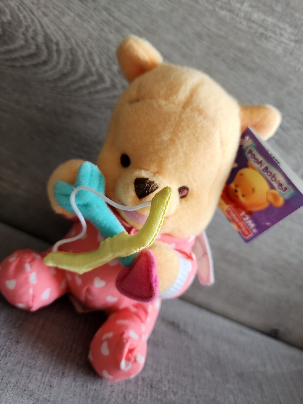 Disney Pooh Babies Baby Cuddly Cupid Pooh Bear Plush Toy 6” 2003 NWT Vintage